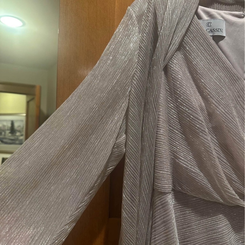 Oleg Cassini Gold Draped Dress - Picture 6 of 9